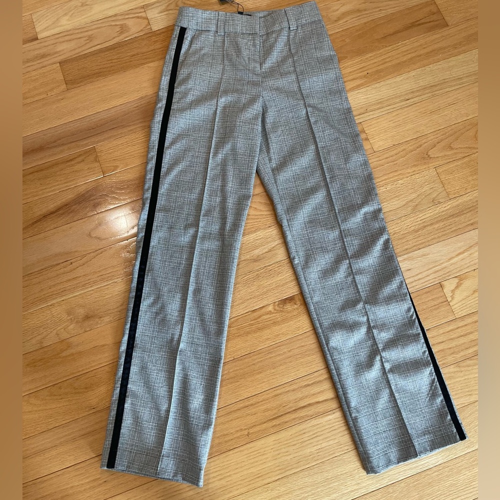 Dynamite Gray Plaid Pants with Black Stripe